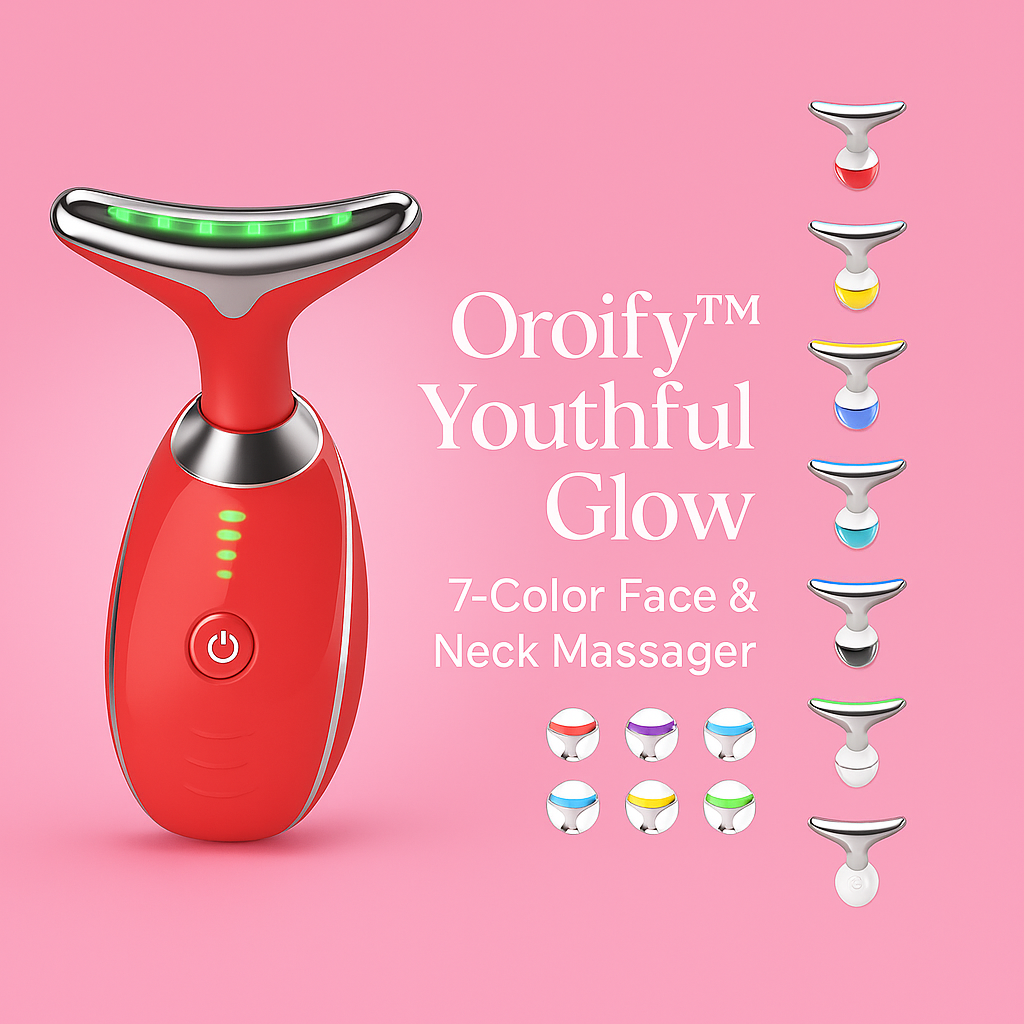 Oroify™ Youthful Glow 7-Color Face & Neck Massager | Anti-Aging, Acne & Wrinkle Therapy